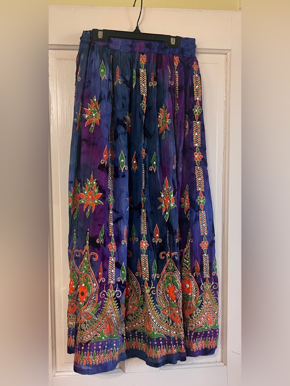Bohemian Floral Maxi Skirt in Deep Purple - Picture 3 of 10